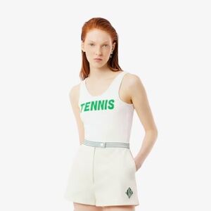 2. LACOSTE Tennis Women's Runway Graphic Knit Tank NWOT $290 Sz 36